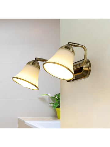Licht-Erlebnisse Wandlampe (B)42 x (H)12.5 cm in Bronze Weiß
