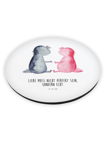 Mr. & Mrs. Panda Kühlschrankmagnet Axolotl Liebe mit Spruch in Weiß