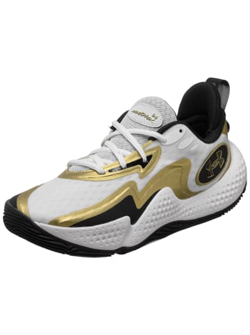 Under Armour Basketballschuh Spawn 5 in weiß / gold