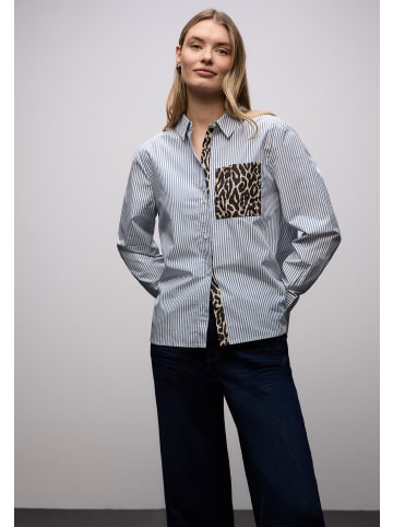 Street One Bluse in blau weiß