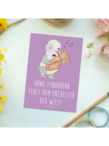 Mr. & Mrs. Panda Grußkarte Tenorhorn Witz mit Spruch in Lavendeltraum