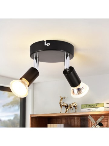 ZMH Deckenleuchte in Schwarz 2-flammige GU10 Rund Modern Deckenspots