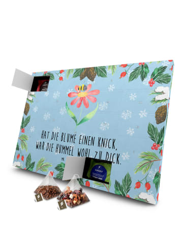 Mr. & Mrs. Panda Tee Adventskalender Hummel Blume mit Spruch in Eisblau