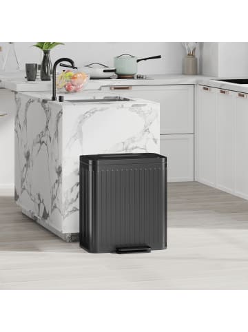 HOMCOM Mülleimer-36,5L x 31,2B x 45H cm-Grau