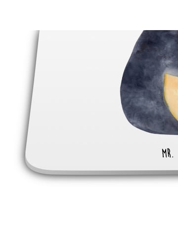 Mr. & Mrs. Panda Untersetzer Pinguin Blumen ohne Spruch in Weiß