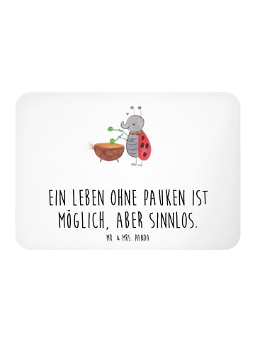 Mr. & Mrs. Panda Magnet Pauken Leben mit Spruch in Weiß