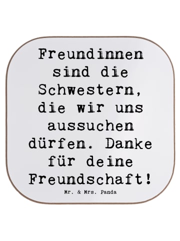 Mr. & Mrs. Panda Untersetzer Spruch Freundinnen Schwestern mit S... in Weiß