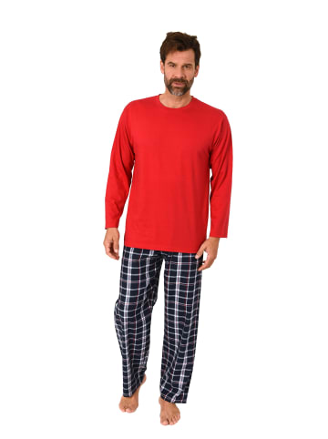 NORMANN Schlafanzug lang Pyjama FlanellHose Karo - 88204 in rot1