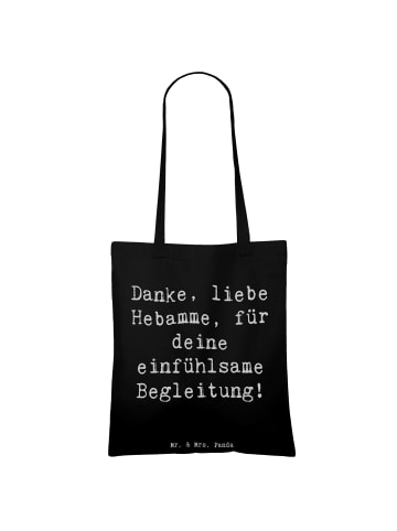 Mr. & Mrs. Panda Stoffbeutel Spruch Liebe Hebamme mit Spruch in Schwarz