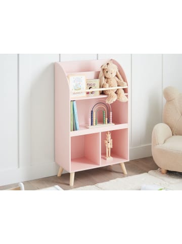Beliani Bücherregal LILOET in Rosa/Braun - (W) 60 x (H) 102 x (L) 30 cm