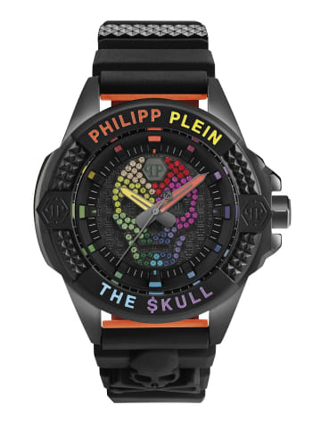 Philipp Plein Quarzuhr The $kull Crystal Schwarz in schwarz