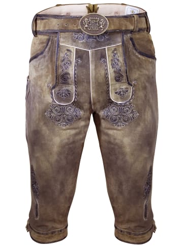 Edelnice Kniebund Lederhose Valentin in olivbraun