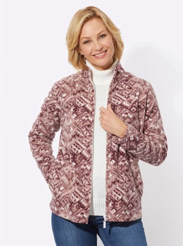 WITT WEIDEN Fleece-Jacke in schlamm-burgund-bedruckt