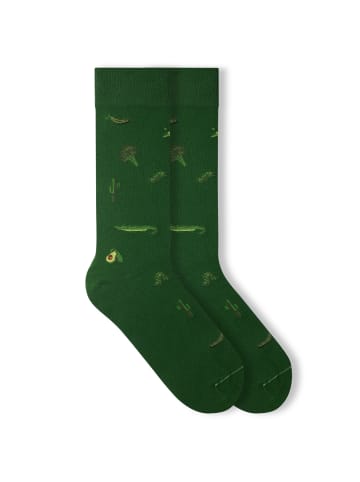 von Jungfeld Motivsocken Signature Icons in Avocado Deep Green