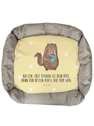 Mr. & Mrs. Panda Katzenschlafplatz Katze Dose mit Spruch in Gelb Pastell