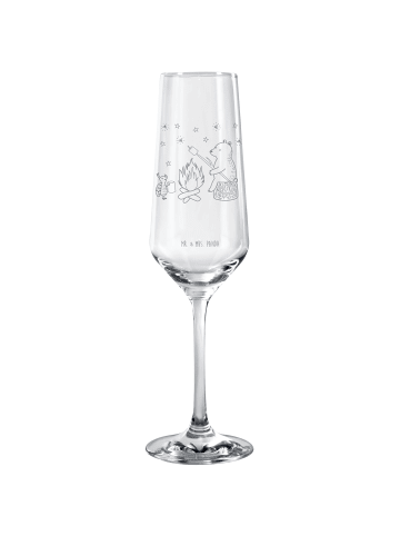 Mr. & Mrs. Panda Champagnerglas Bär & Marienkäfer Lagerfeuer ohn... in Transparent