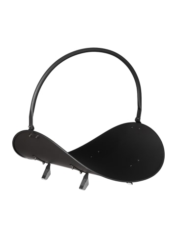 relaxdays Kaminholzkorb in Schwarz - (B)38 x (H)40 x (T)48 cm