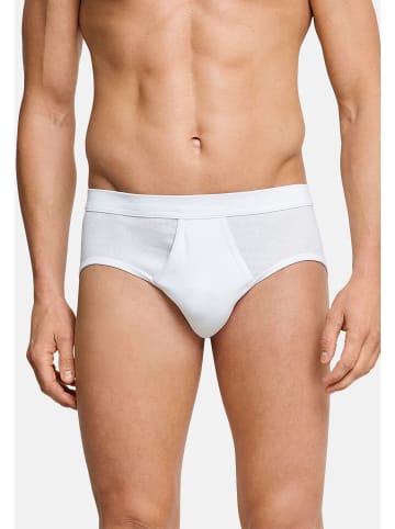 Schiesser Sportslip / Unterhose Cotton Essentials Feinripp in Blau / weiß