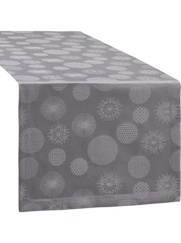 Erwin Müller Jacquard, Baumwollmischung Tischläufer Calvia in silber