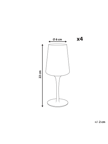 Beliani 4er-Set Gläser QUARTZ in Transparent/Grau