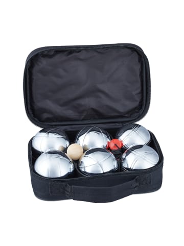 relaxdays 34tlg. Boule Set in Silber/ Schwarz