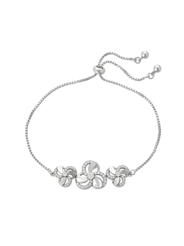 faina Women Box Chain Bracelet With Rhinestones in Silver