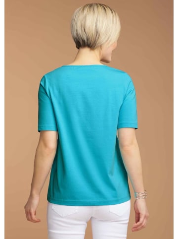GOLDNER T-Shirt Halbarm Basic-Shirt aus Baumwolle in türkis