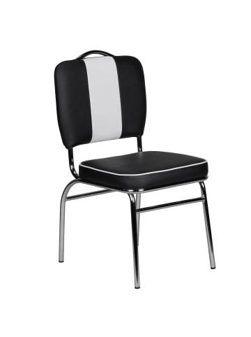 FineBuy Esszimmerstuhl in Schwarz / Kunstleder / 47x45x90