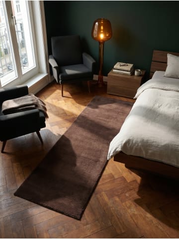 KADIMA DESIGN Läufer Uni rutschhemmend pflegeleicht Wohnzimmer Schlafzimmer Flur in Braun