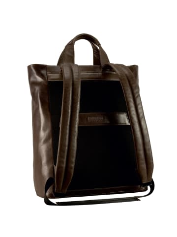 Leonhard Heyden Porto Business-Rucksack Leder 40 cm graubraun