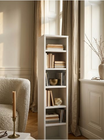 KADIMA DESIGN CD-Regal | Weiß, 21x90x20cm, 6 Fächer