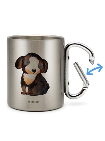 Mr. & Mrs. Panda Becher Hund Entspannen ohne Spruch in Silber