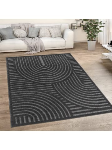 KADIMA DESIGN Teppich Kurzflor Struktur Wohnzimmer in Anthrazit