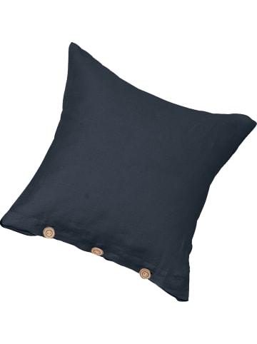 Erwin Müller Halbleinen, Leinen / Halbleinen Kuschelkissenbezug Deggendorf in dunkelgrau