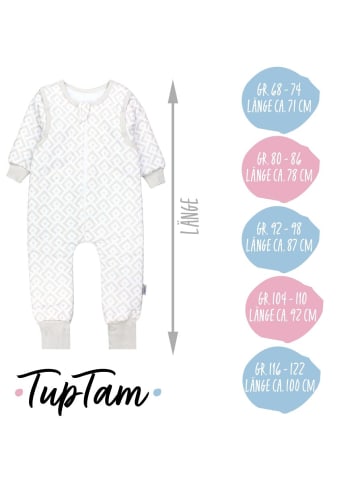 TupTam Baby Schlafsack mit Beinen und Ärmel ganzjährig in beige/weiß