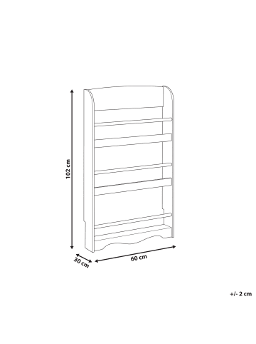 Beliani Bücherregal LILOET in Rosa/Braun - (W) 60 x (H) 100 x (L) 12 cm