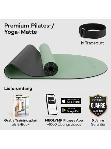 Neolymp Pilatesmatte "PM210" in Matchagrün, 180 cm