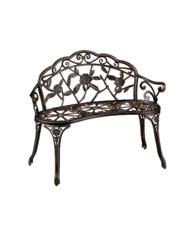 relaxdays Gartenbank in Bronze - (B)99 x (H)78 x (T)52 cm