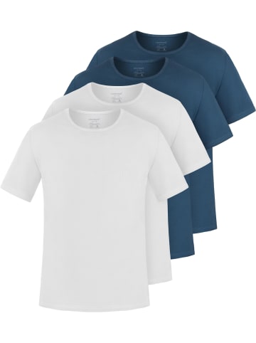 normani 4er Set Herren T-Shirts aus Bio-Baumwolle Nyons in Marine/Marine/Weiß/Weiß