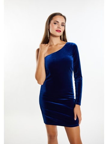 faina Damen One Shoulder Minikleid in Blau