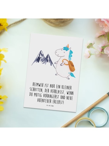 Mr. & Mrs. Panda Grußkarte Heimweh überwinden Abenteuer erleben ... in Weiß