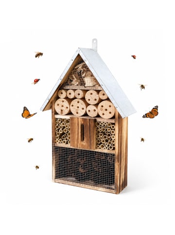 relaxdays Insektenhotel in Geflammt - (B)31 x (H)48 x (T)10 cm