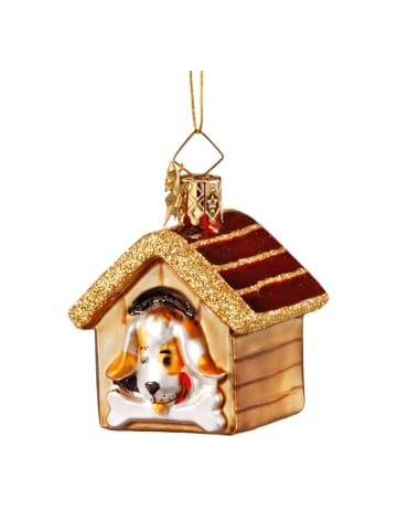 Käthes Original Baumschmuck Glas Hundehütte in bunt