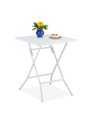 relaxdays Klapptisch in Weiß - (B)62 x (H)73 x (T)62 cm