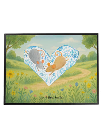 Mr. & Mrs. Panda Schreibunterlage Mäuse Herz Design ohne Spruch in Weiß