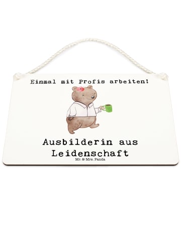 Mr. & Mrs. Panda Deko Schild Ausbilderin Leidenschaft mit Spruch in Weiß