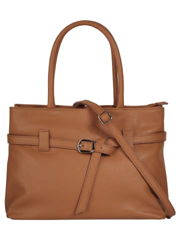 Cluty Handtasche echt Leder in cognac