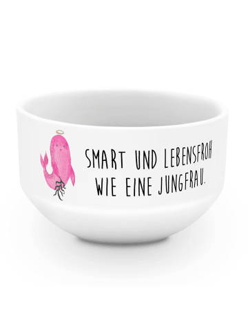 Mr. & Mrs. Panda Dessertschale Sternzeichen Jungfrau mit Spruch in Weiß