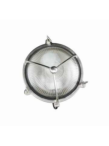 Licht-Erlebnisse Außen Wandlampe Ø 21 x (H)21 cm in Nickel matt