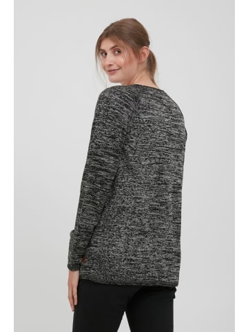 Oxmo Strickjacke OXDanila 21900129-ME Strickjacke mit aufgerollten Säumen in Schwarz